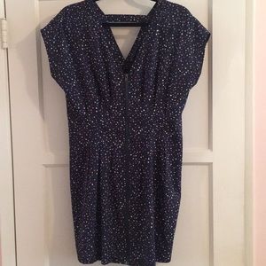 Blue retro print dress